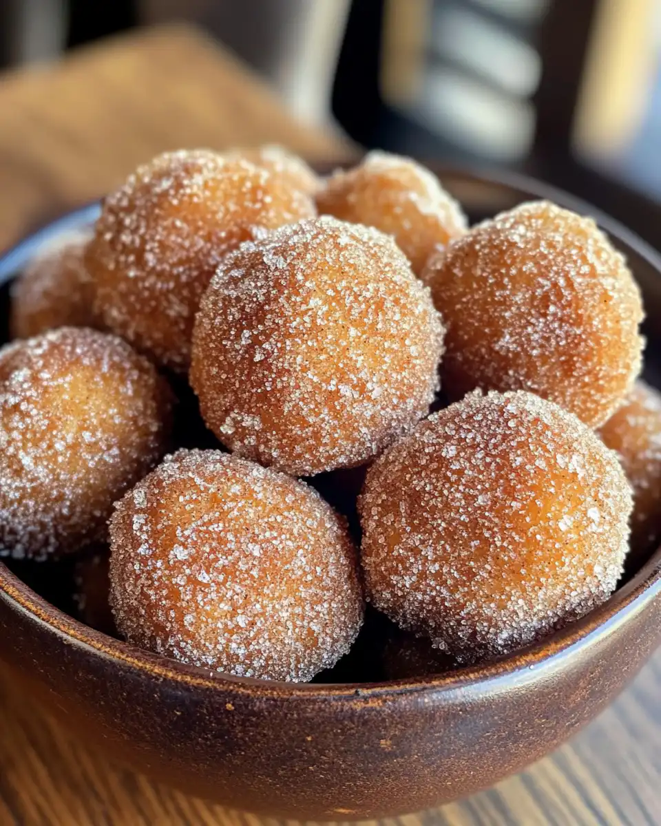 Pressure cooker steaming fresh cinnamon sugar apple cider doughnut holes