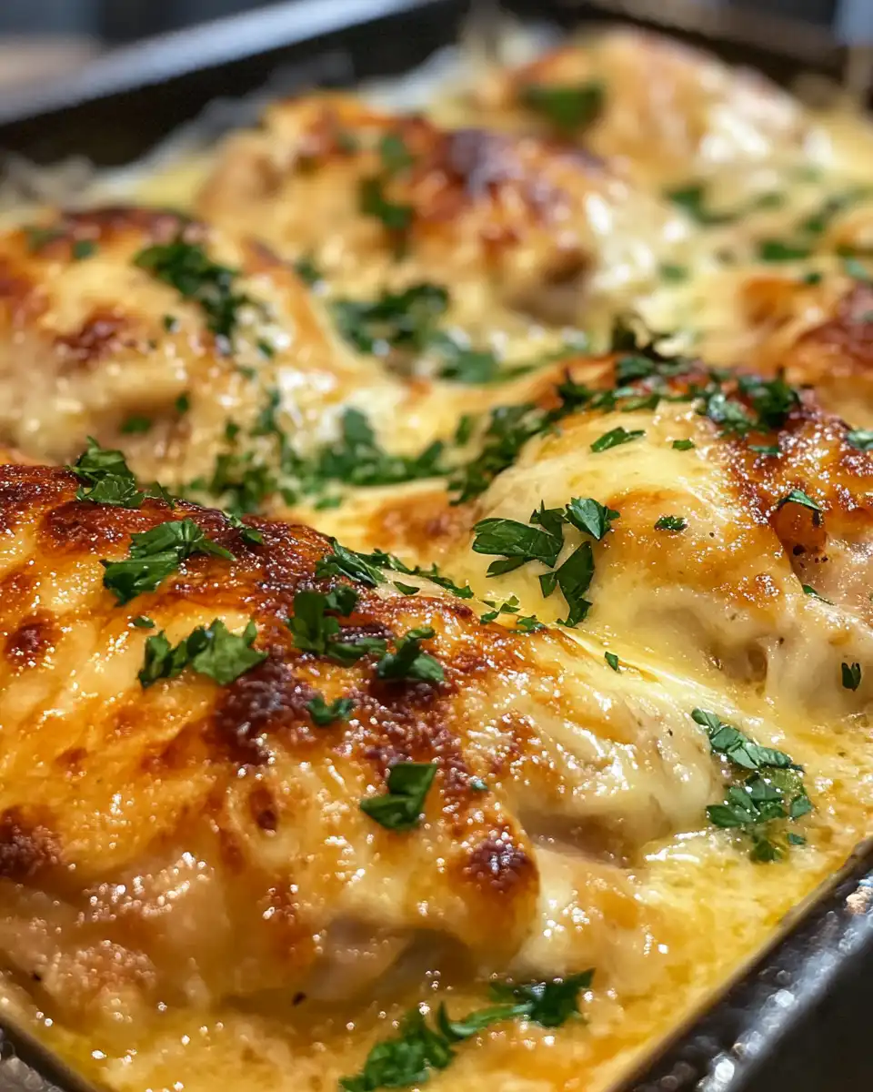 Close-up of creamy baked cream cheese chicken fresh from the pressure cooker
