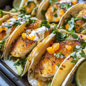 Baked Fish Tacos With Avocado taken with iphone 15 pro max --iw 2 --ar 4:5 --v 6.1 --raw