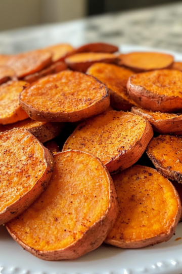 Baked Sweet Potato Slices taken with iphone 15 pro max --iw 2 --ar 4:5 --v 6.1 --raw