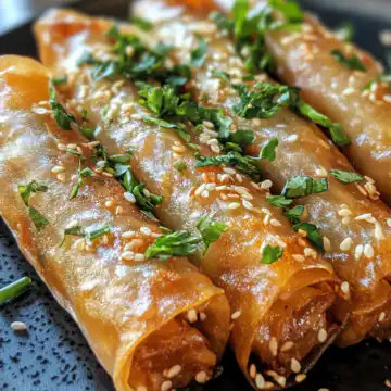 Baked Vegan Spring Rolls taken with iphone 15 pro max --iw 2 --ar 4:5 --v 6.1 --raw