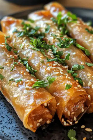 Baked Vegan Spring Rolls taken with iphone 15 pro max --iw 2 --ar 4:5 --v 6.1 --raw