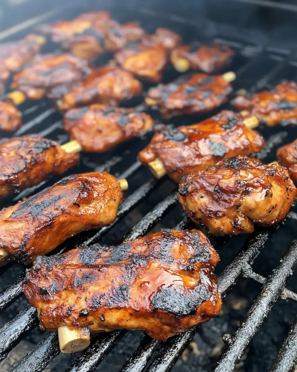 Steam rising and BBQ chicken cooking in pressure cooker