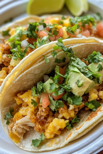 Best Breakfast Tacos taken with iphone 15 pro max --iw 2 --ar 4:5 --v 6.1 --raw