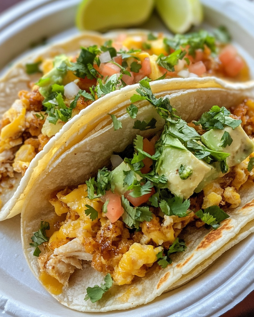 Pressure cooker preparing breakfast tacos with chorizo and eggs
