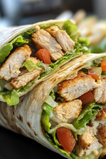 Best Chicken Caesar Wraps taken with iphone 15 pro max --iw 2 --ar 4:5 --v 6.1 --raw