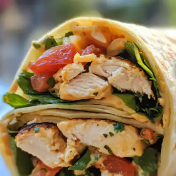 Best Tuscan Chicken Wrap taken with iphone 15 pro max --iw 2 --ar 4:5 --v 6.1 --raw