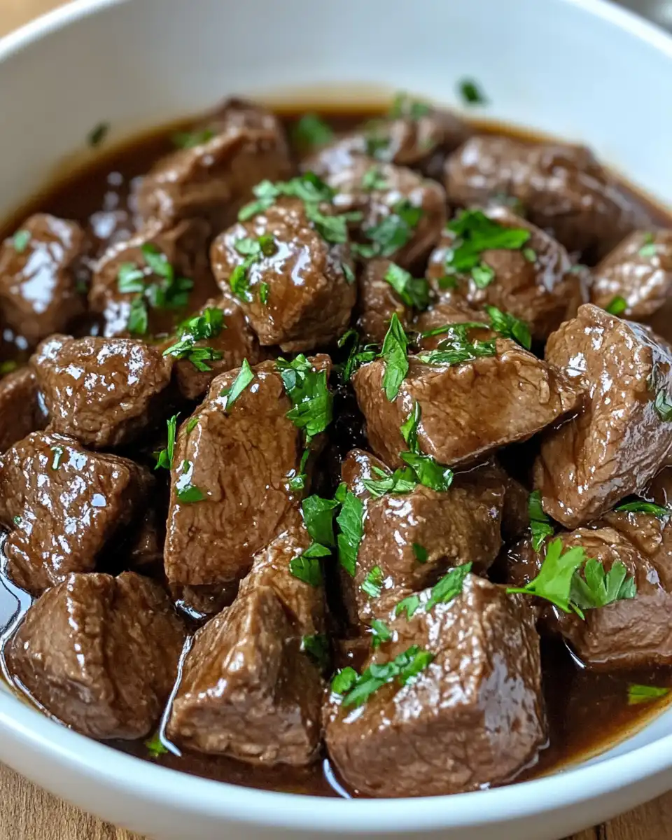 Finished Instant Pot beef stroganoff served over egg noodles with creamy sauce