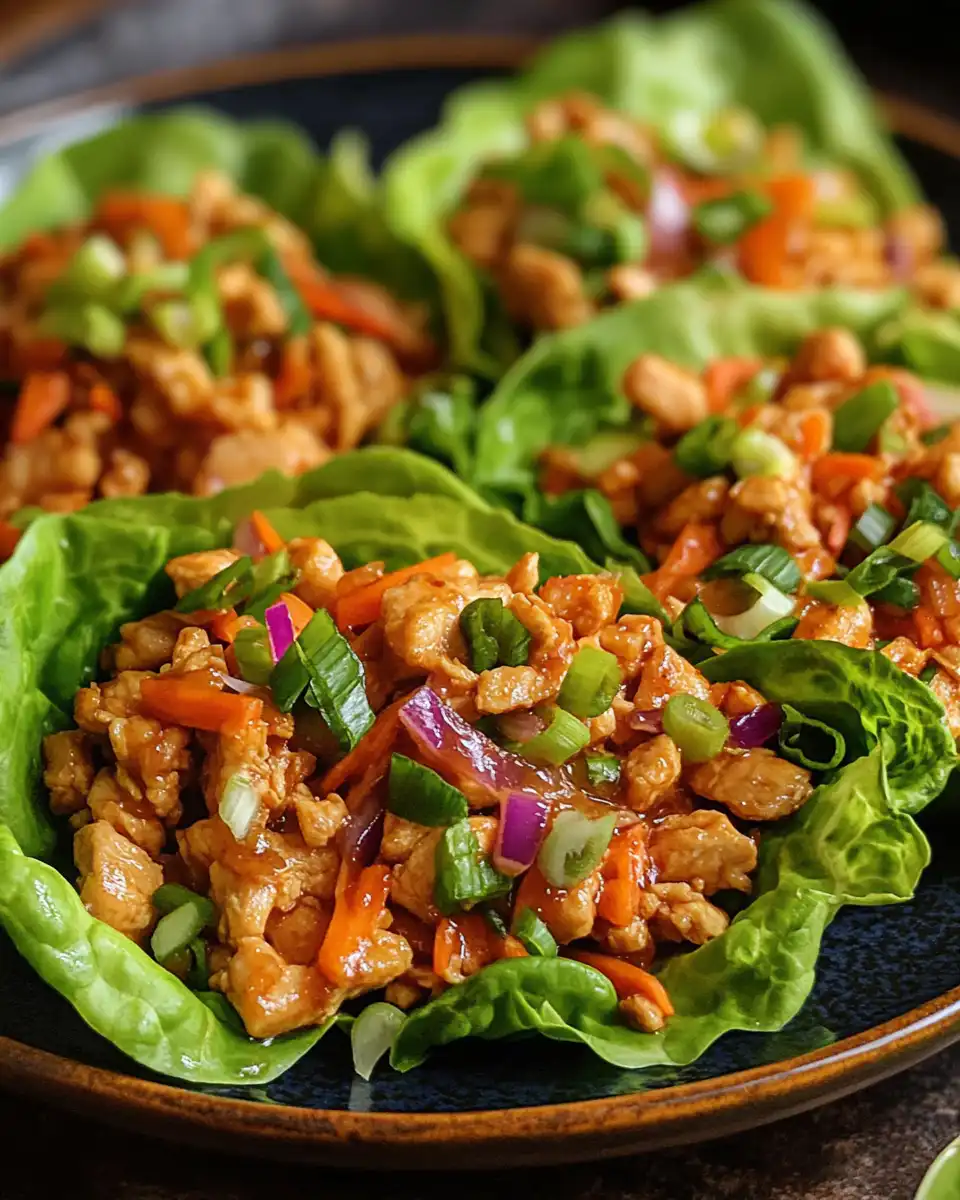 Final plated chicken lettuce wraps ready to serve