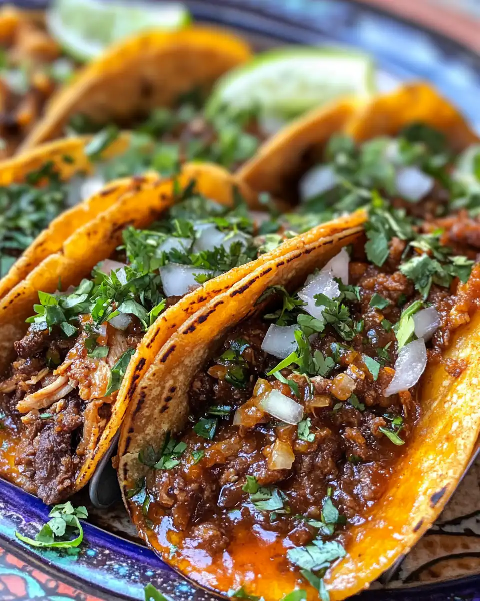 Final served birria chicken tacos with melted cheese and crispy tortillas