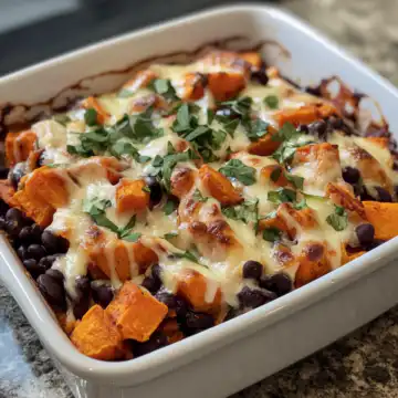 Black Bean And Sweet Potato Bake taken with iphone 15 pro max --iw 2 --ar 4:5 --v 6.1 --raw