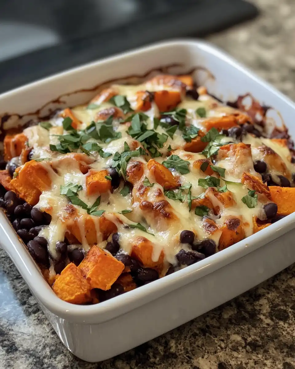 Black bean and sweet potato bake cooking in pressure cooker with float valve visible