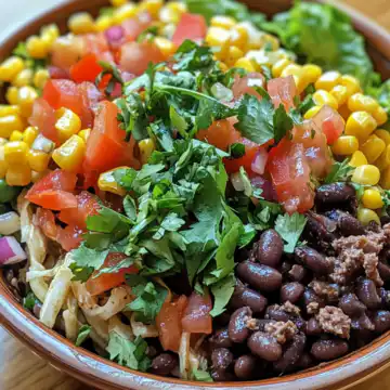 Black Bean Taco Salad taken with iphone 15 pro max --iw 2 --ar 4:5 --v 6.1 --raw