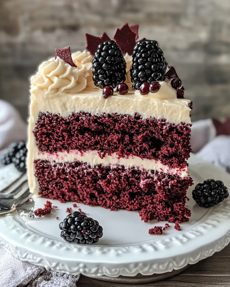 Spooky Black Velvet Halloween Cake fresh and moist with steam rising