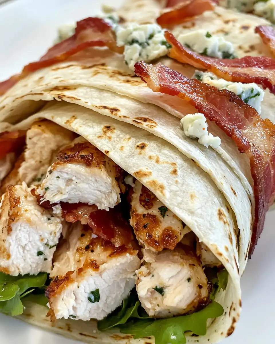 Ingredients for blue cheese chicken wraps with bacon laid out
