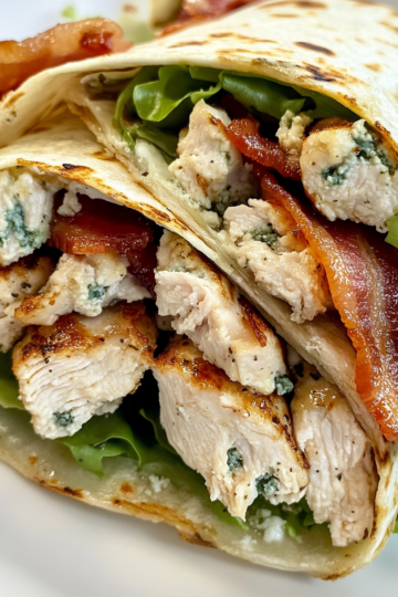 Blue Cheese Chicken Wraps With Bacon taken with iphone 15 pro max --iw 2 --ar 4:5 --v 6.1 --raw