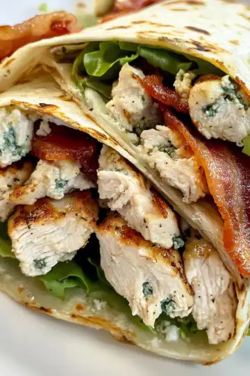 Blue Cheese Chicken Wraps With Bacon taken with iphone 15 pro max --iw 2 --ar 4:5 --v 6.1 --raw