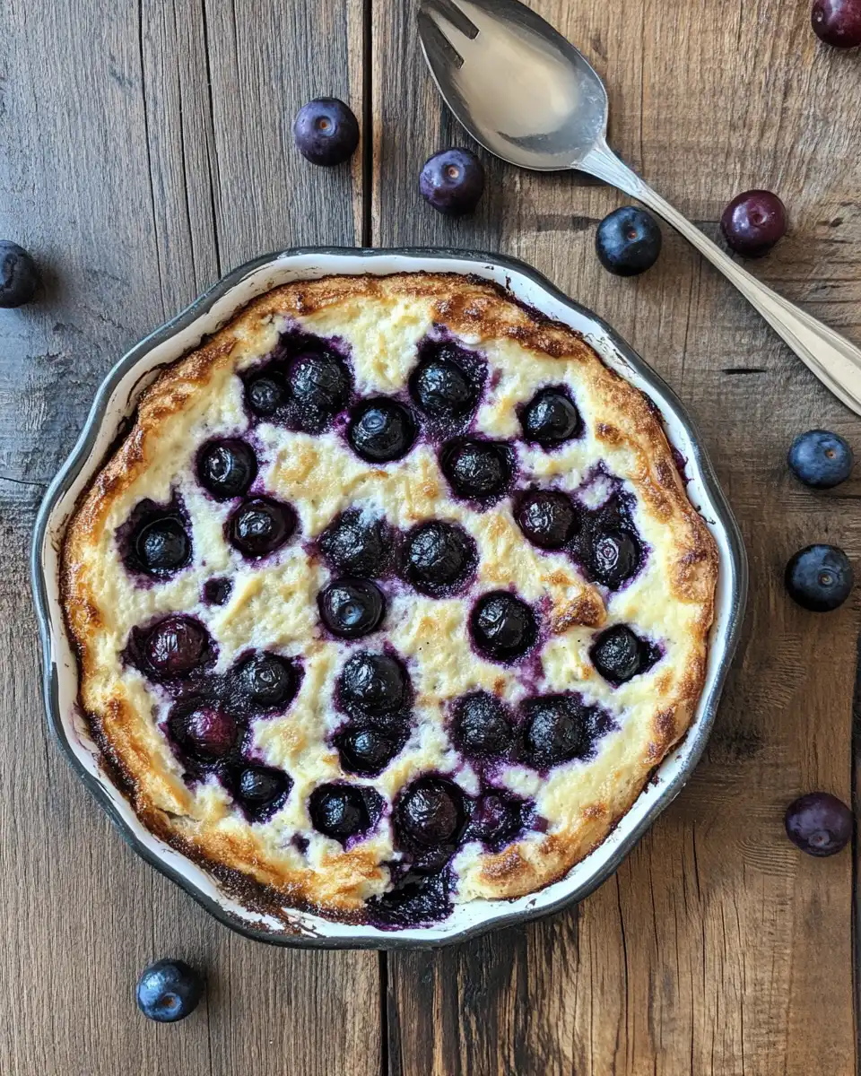 Ingredients laid out for blueberry cottage cheese breakfast bake including oats, blueberries, and cottage cheese