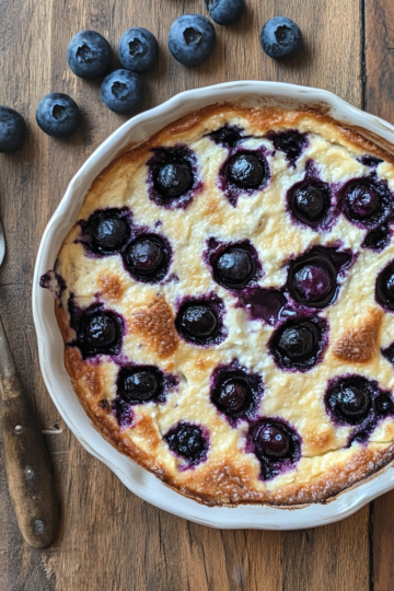 blueberry cottage cheese breakfast bake taken with iphone 15 pro max --iw 2 --ar 4:5 --v 6.1 --raw