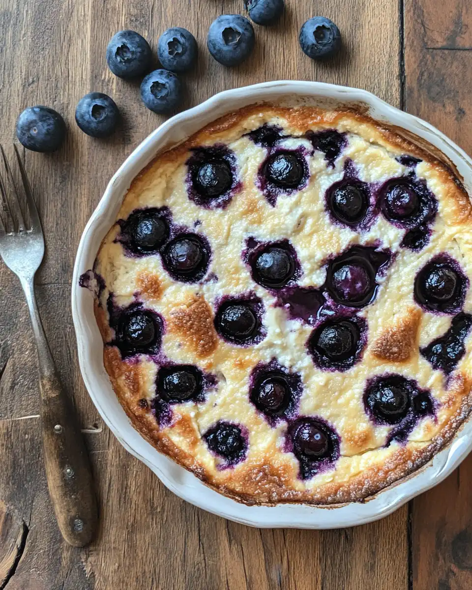 Close up of blueberry cottage cheese breakfast bake cooking in pressure cooker