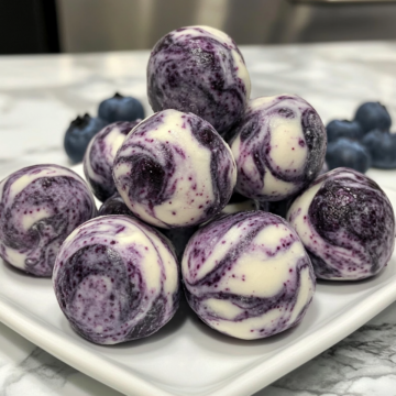 blueberry swirl yogurt bites taken with iphone 15 pro max --iw 2 --ar 4:5 --v 6.1 --raw