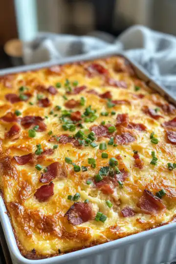 Breakfast Casserole With Bacon Recipe taken with iphone 15 pro max --iw 2 --ar 4:5 --v 6.1 --raw