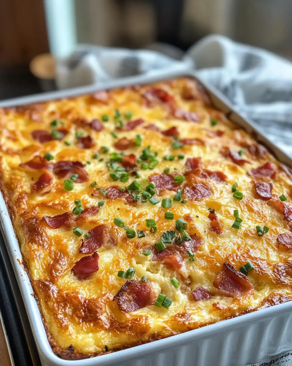 Pressure cooker breakfast casserole with bacon fresh and ready to serve