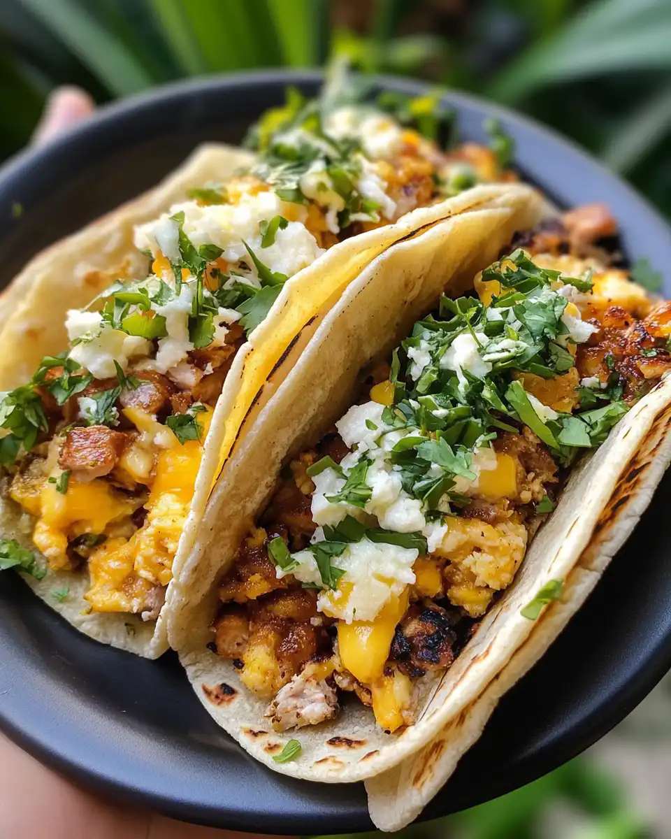 Ingredients for pressure cooker breakfast tacos prepared on a countertop