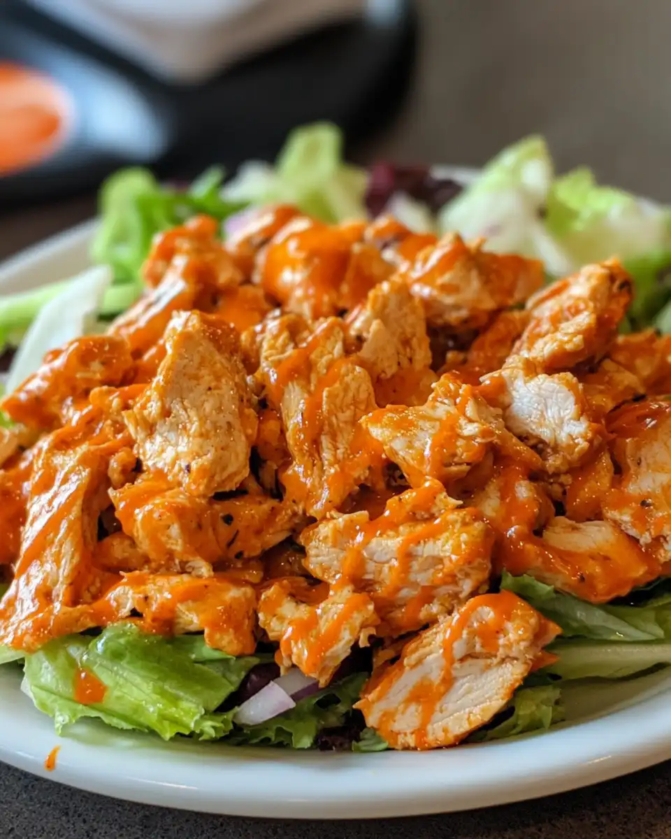 Ingredients for buffalo chicken salad including chicken, celery, and hot sauce
