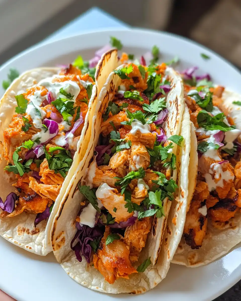 Buffalo chicken smashed tacos fresh from pressure cooker