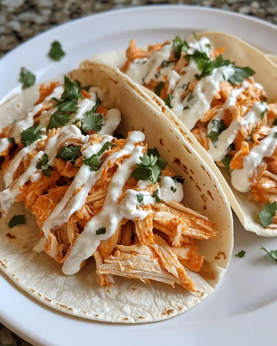 Buffalo chicken tacos fresh and ready to enjoy