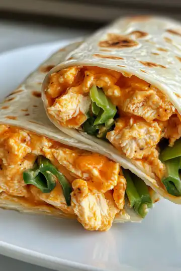 Buffalo Chicken Wraps With Blue Cheese And Celery taken with iphone 15 pro max --iw 2 --ar 4:5 --v 6.1 --raw