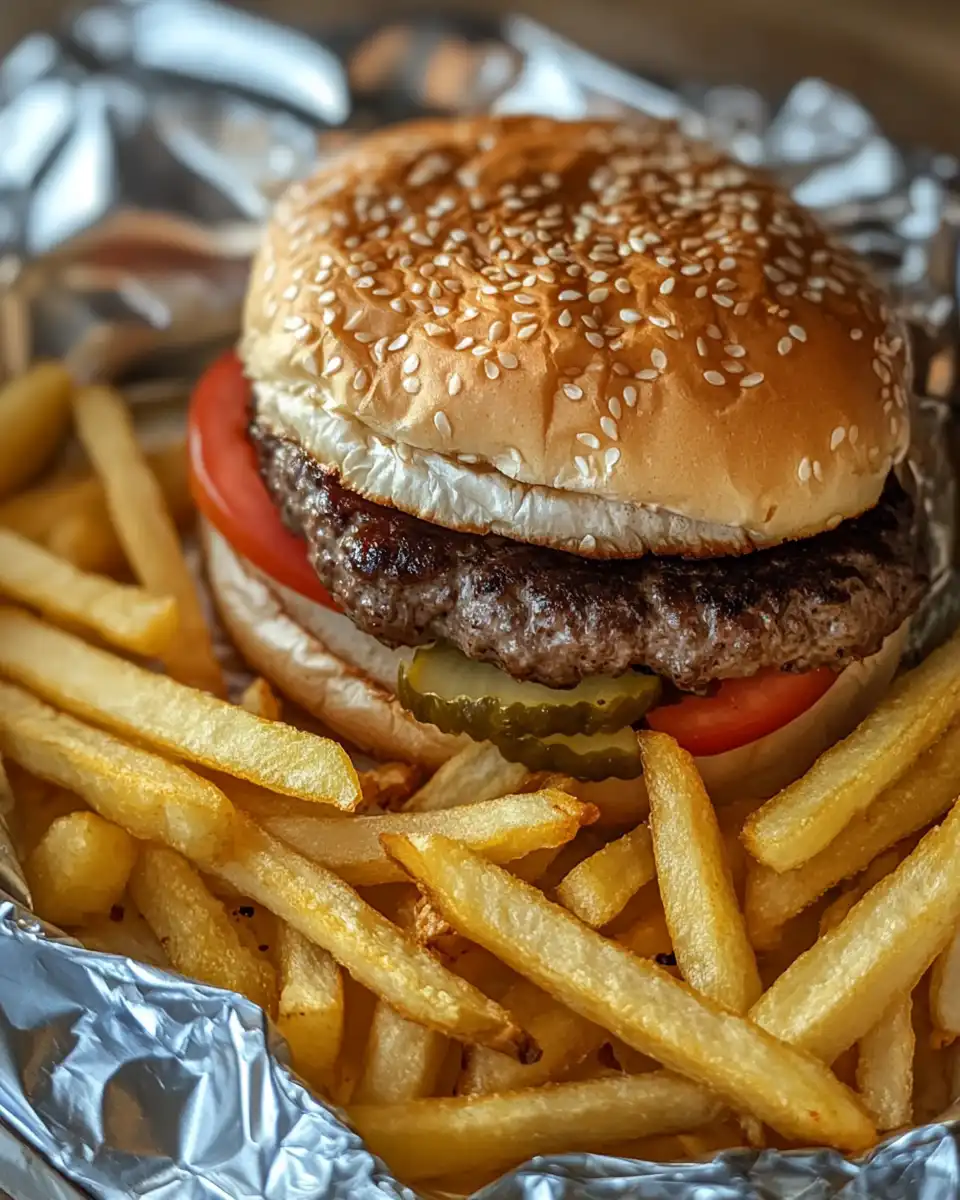 Fresh ingredients for foil packet burger dinner laid out