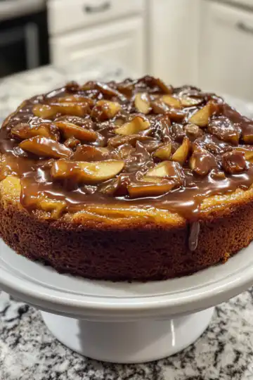Caramel Apple Cheesecake Coffee Cake With Apple Cider Glaze taken with iphone 15 pro max --iw 2 --ar 4:5 --v 6.1 --raw