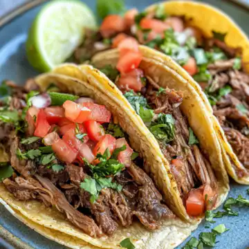 Carne Asada Crockpot Tacos taken with iphone 15 pro max --iw 2 --ar 4:5 --v 6.1 --raw