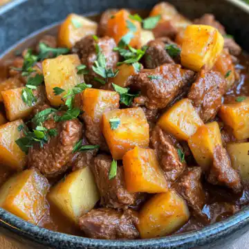 carne con papas recipe taken with iphone 15 pro max --iw 2 --ar 4:5 --v 6.1 --raw