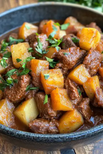 carne con papas recipe taken with iphone 15 pro max --iw 2 --ar 4:5 --v 6.1 --raw