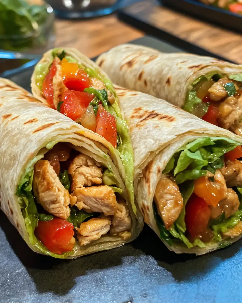 Pressure cooker chicken wraps ready to serve with cashews and fresh lettuce