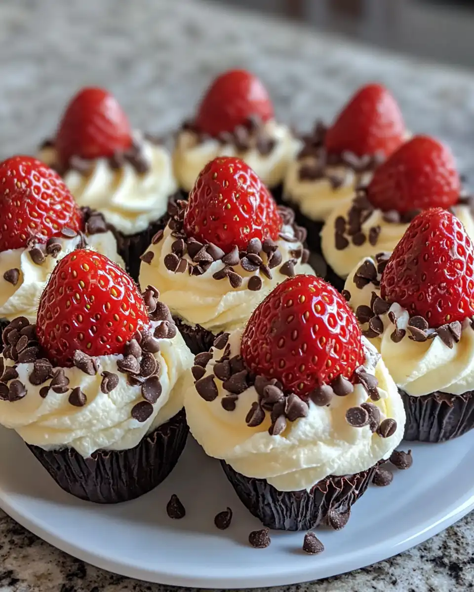Ingredients for cheesecake stuffed strawberries including cream cheese and chocolate