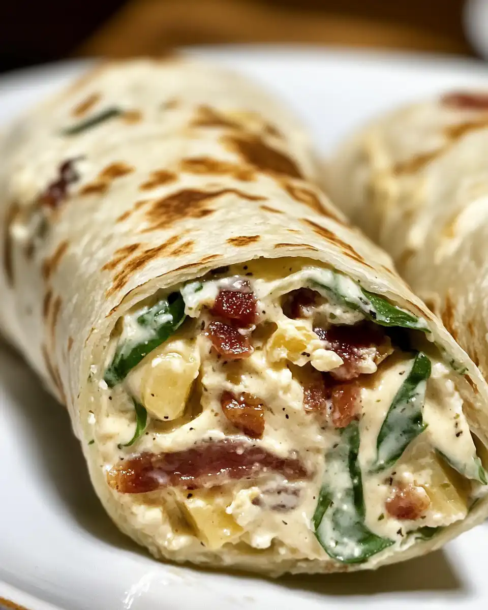 Cheesy bacon ranch wraps served fresh cut on plate