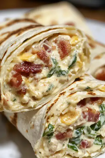 cheesy bacon ranch wraps taken with iphone 15 pro max --iw 2 --ar 4:5 --v 6.1 --raw