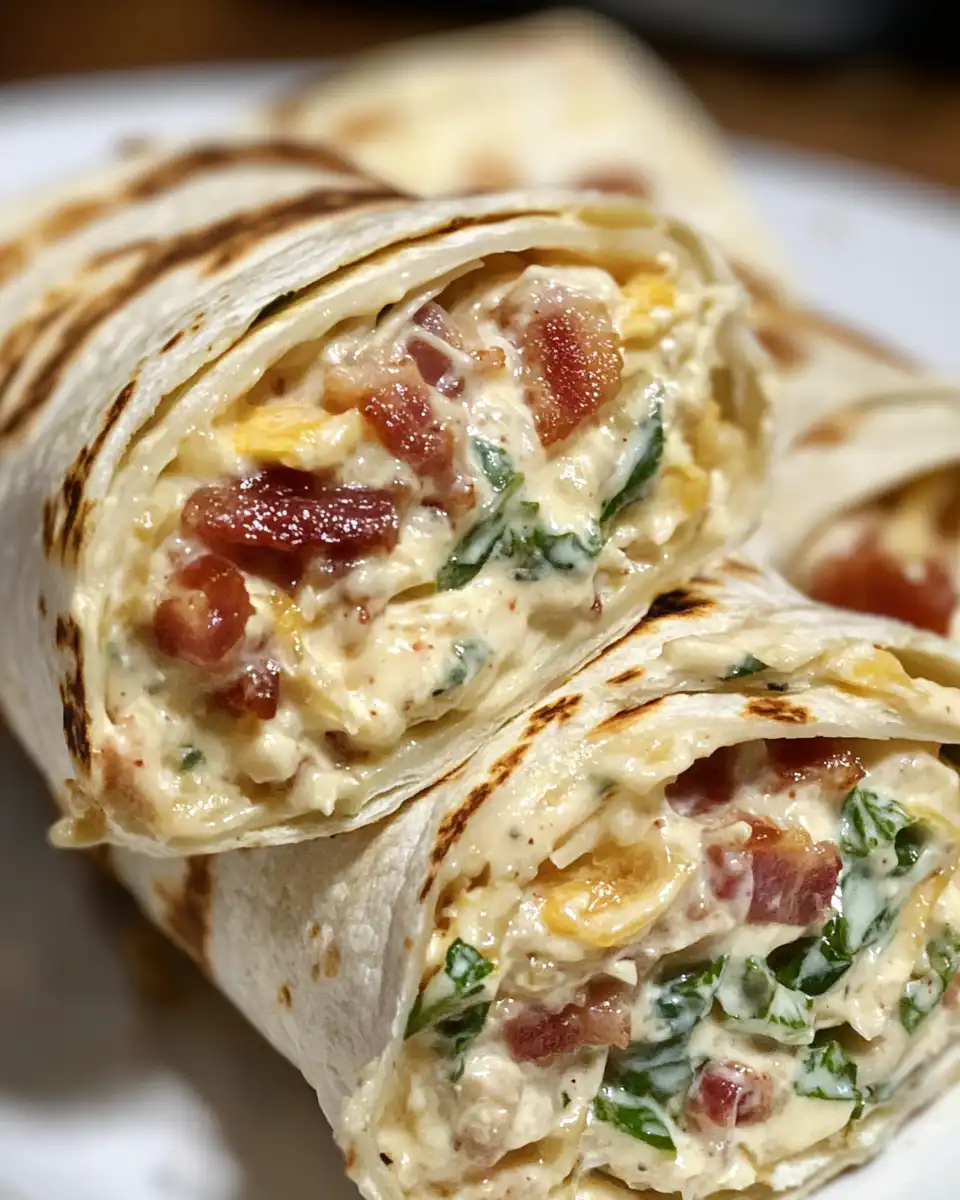 Cheesy bacon ranch wraps fresh and ready in pressure cooker