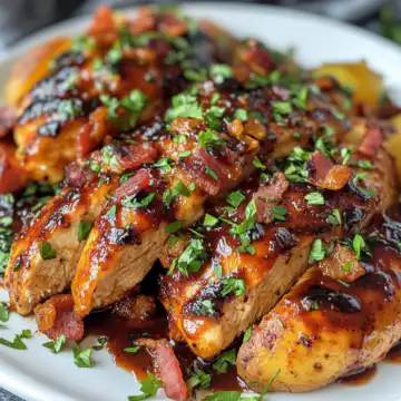 Cheesy Bbq Chicken With Potatoes And Bacon taken with iphone 15 pro max --iw 2 --ar 4:5 --v 6.1 --raw
