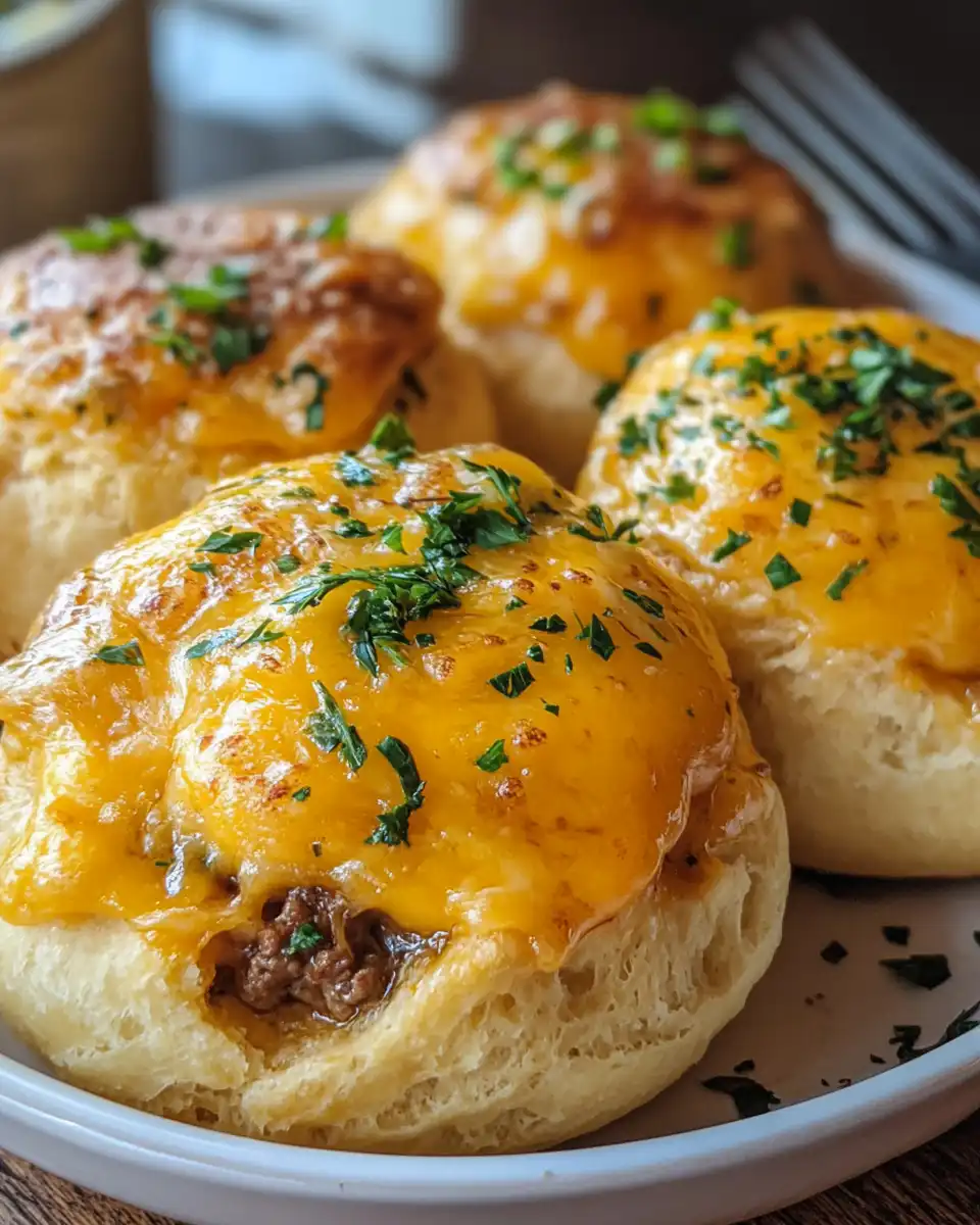 Cheesy beef biscuit bombs cooking inside pressure cooker with steam and valve hiss