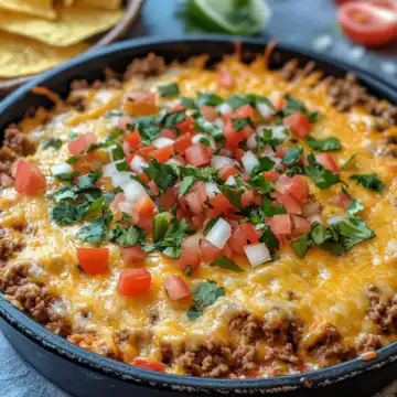 Cheesy Beef Taco Dip taken with iphone 15 pro max --iw 2 --ar 4:5 --v 6.1 --raw