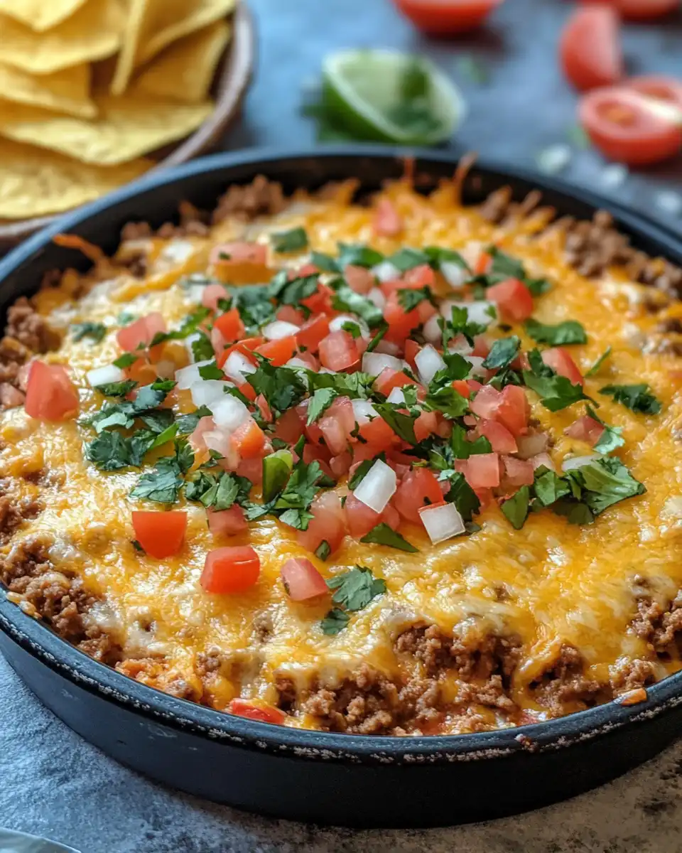 Creamy cheesy beef taco dip in pressure cooker