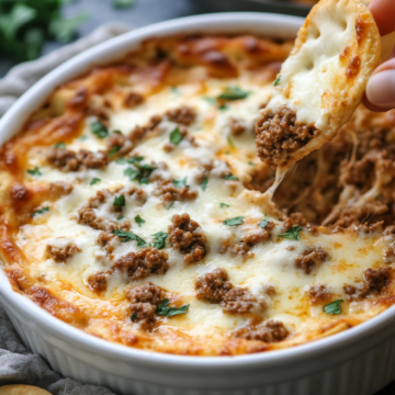 cheesy ground beef dip recipe how to make ground beef dip taken with iphone 15 pro max --iw 2 --ar 4:5 --v 6.1 --raw