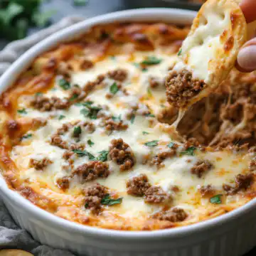 cheesy ground beef dip recipe how to make ground beef dip taken with iphone 15 pro max --iw 2 --ar 4:5 --v 6.1 --raw
