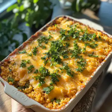 cheesy veggie quinoa casserole taken with iphone 15 pro max --iw 2 --ar 4:5 --v 6.1 --raw