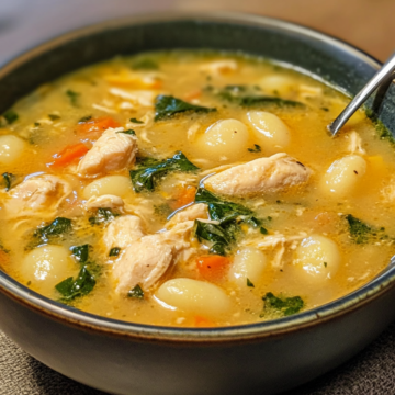 Chicken And Gnocchi Soup taken with iphone 15 pro max --iw 2 --ar 4:5 --v 6.1 --raw